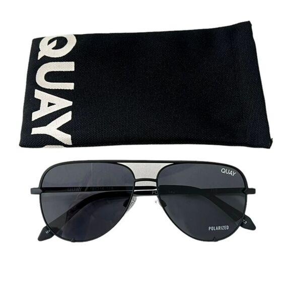 NEW Quay Australia High Key Micro Polarized Sunglasses Black Smoke - Picture 1 of 9